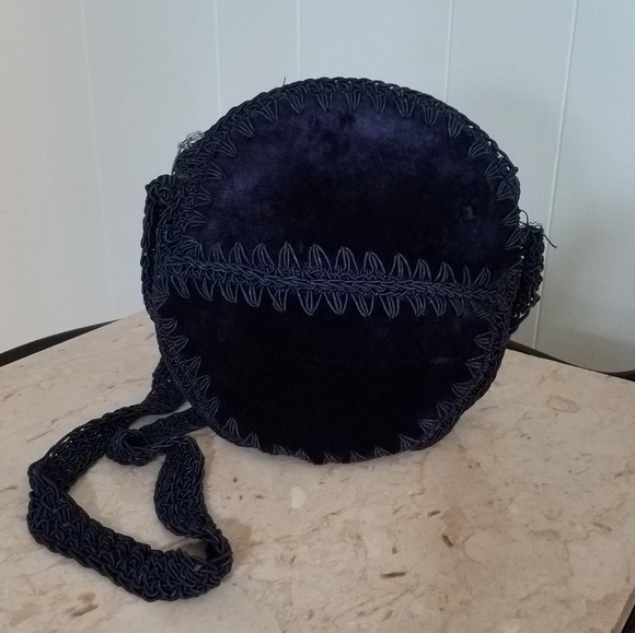 Vintage Bags Vintage Velvet Crochet Tambourine Bag Poshmark